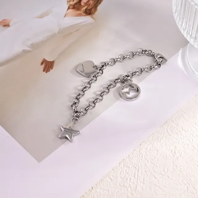 Gucci Multi-Charm Silver Curb Chain Necklace 2