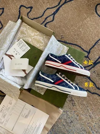 Gucci Verde Marino GG Monogram Lona Bajo Con Cordones Zapatillas Lifestyle 4