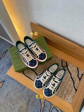 Gucci Verde Marino GG Monogram Lona Bajo Con Cordones Zapatillas Lifestyle 7