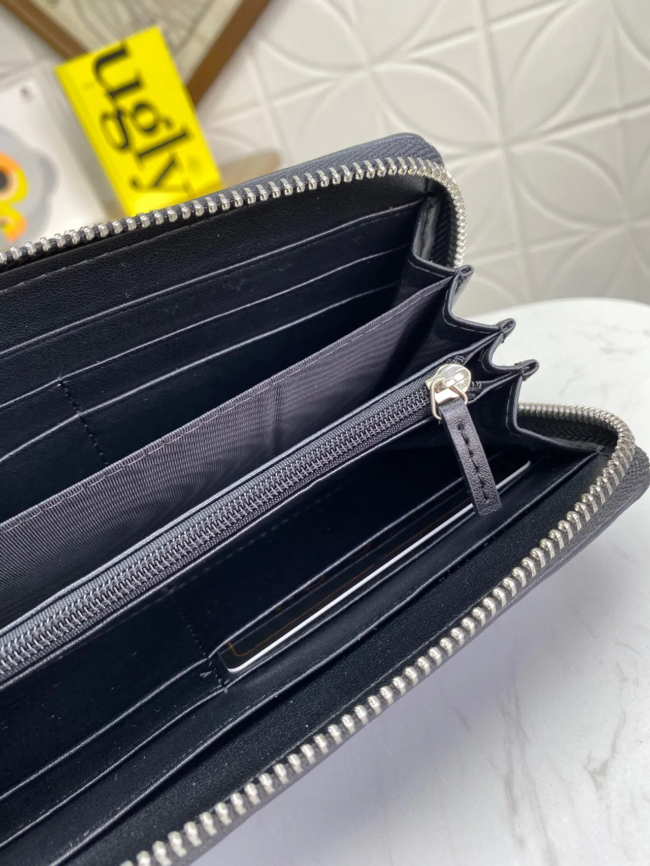 Gucci Ophidia Black Embossed GG Web Stripe Long Wallet 2