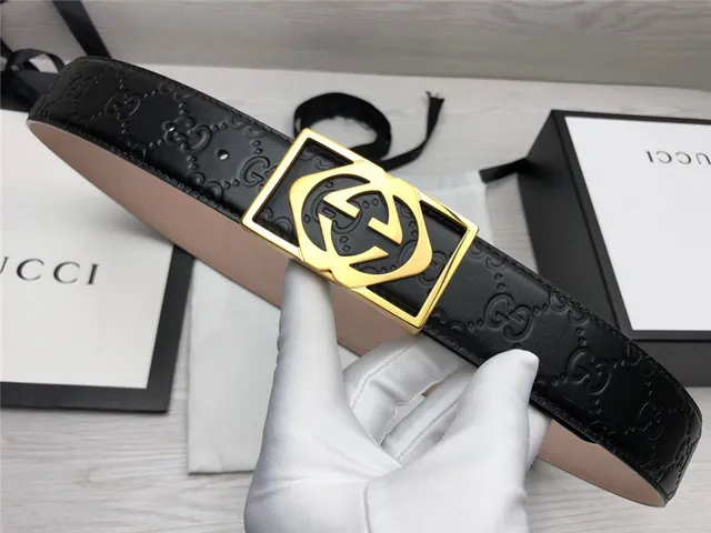 Gucci Ophidia Black GG-Embossed Leather Belt 9