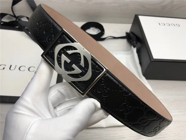 Gucci Ophidia Black GG-Embossed Leather Belt 14