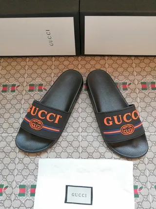 Gucci Ophidia Black Orange Web Strap Slippers 3