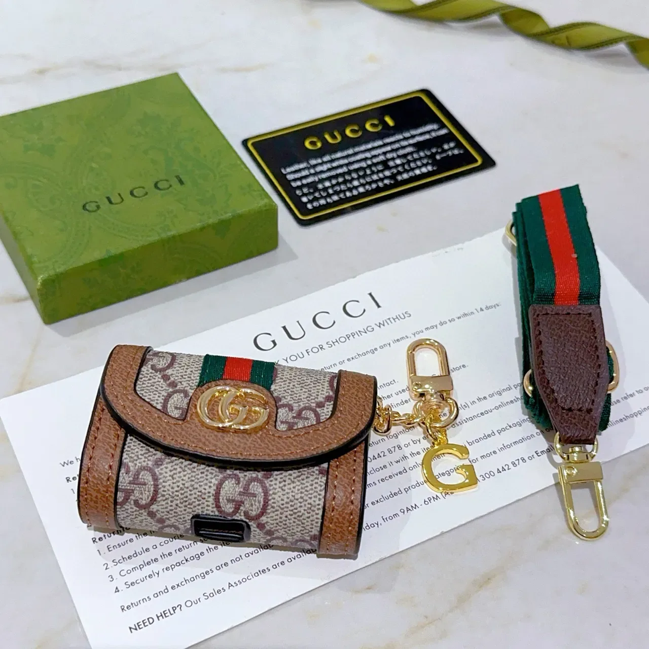 Gucci Ophidia GG Monogram Web Flap छोटी वॉलेट 2