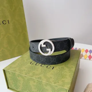 Gucci Ophidia Interlocking G Buckle GG Monogram चमड़े की पट्टी