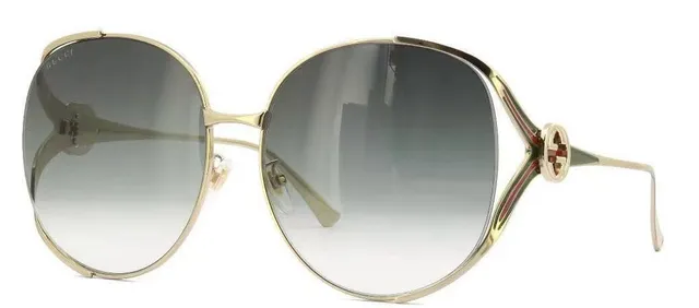 Gucci Pink Silver Oversized Round Metal Frame Sunglasses 6