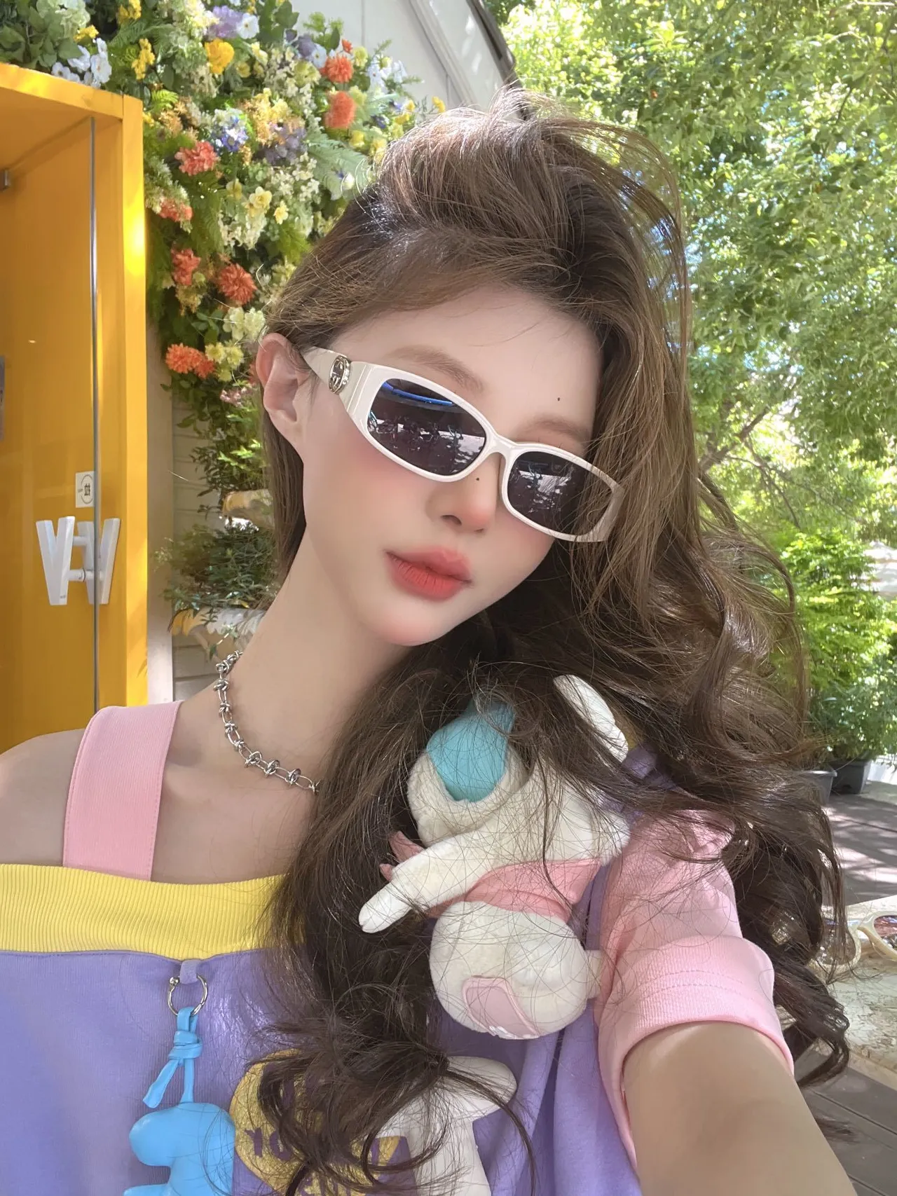 Gucci Purple Blue Rectangular Narrow-Frame Matte Acetate Sunglasses 8