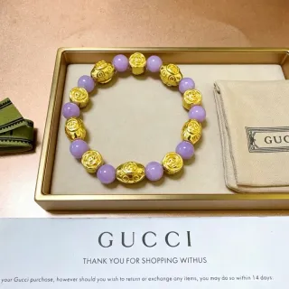 سوار Gucci معدني خرز بنفسجي وذهبي