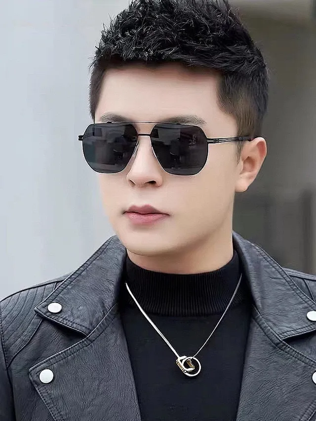 Gucci 矩形金属框渐变灰太阳镜 2