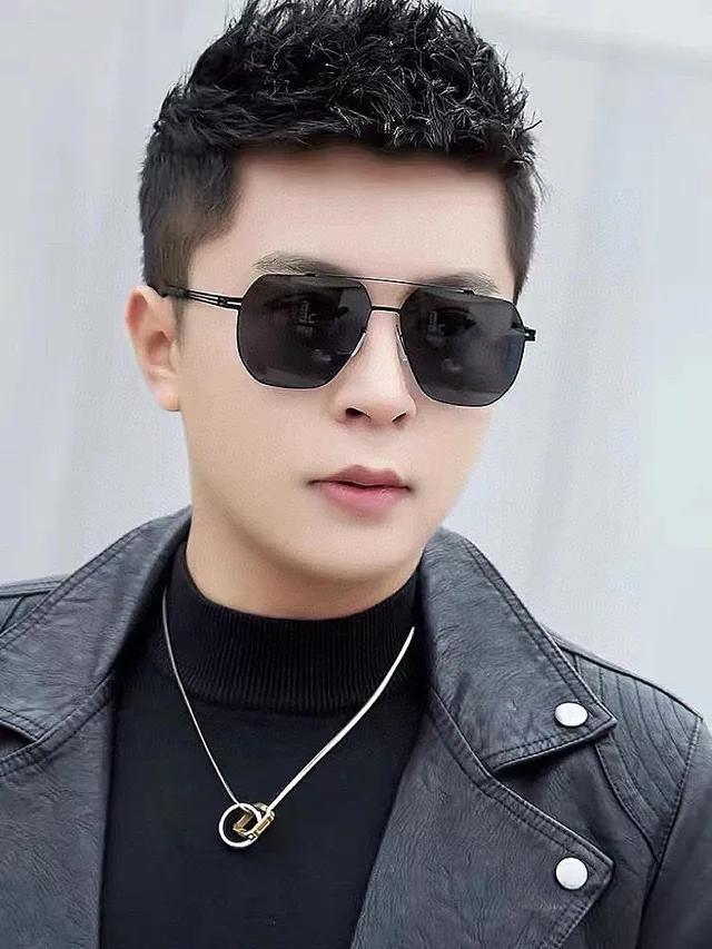 Gucci 矩形金属框渐变灰太阳镜 3