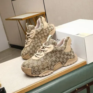 Gucci Rhyton Beige Marrón GG Monogram Zapatillas Lifestyle