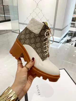 Gucci Rhyton GG Monogram কুইল্টেড হিল এনকেল বুটস 2