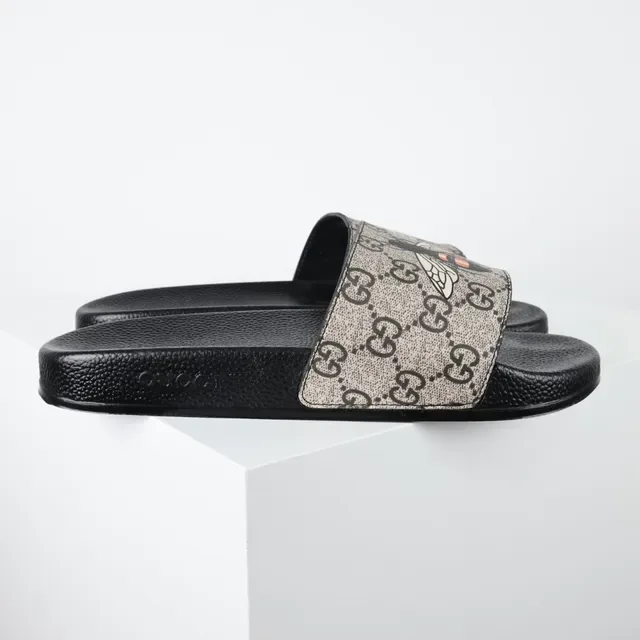 Gucci Screener GG Canvas Bee Motif Slippers 3