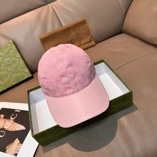 Gucci Screener Monogram 粉色棒球帽