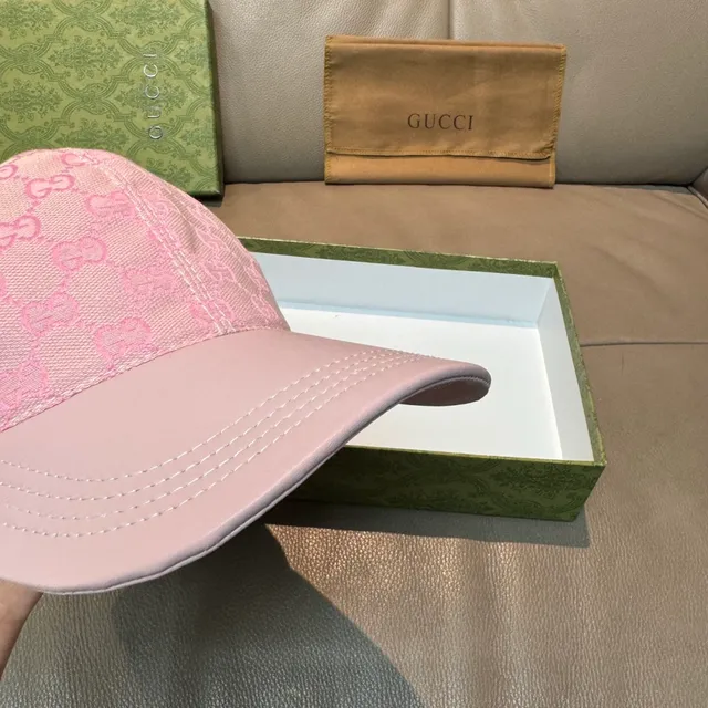 Gucci Screener Monogram गुलाबी बेसबॉल कैप 5