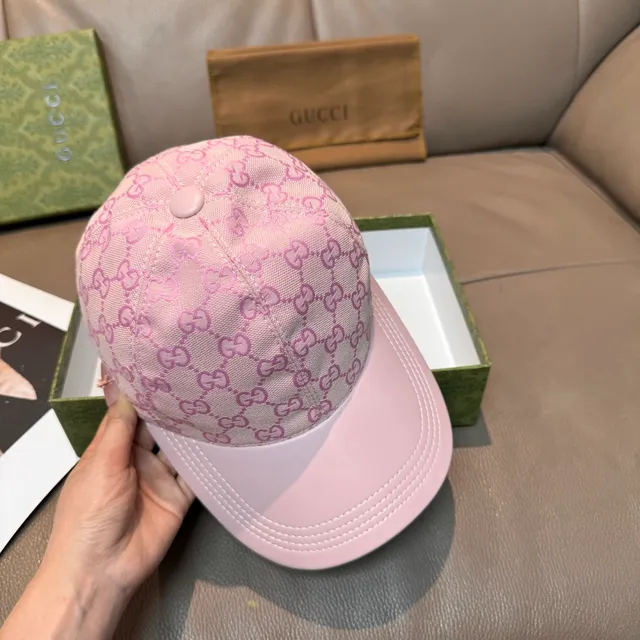 Gucci Screener Monogram गुलाबी बेसबॉल कैप 6