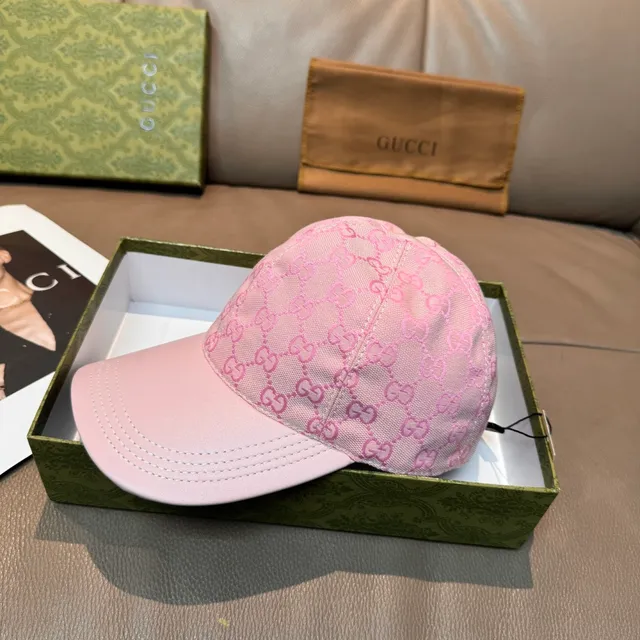 Gucci Screener Monogram गुलाबी बेसबॉल कैप 9