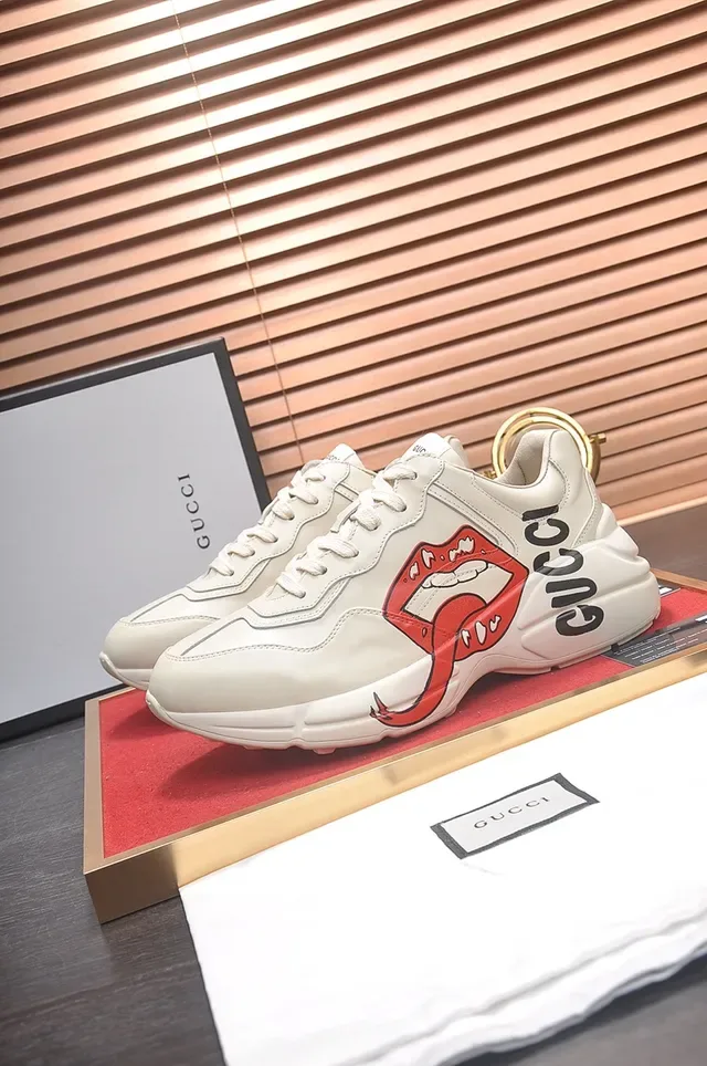 Gucci Screener língua Off-White Red Graphic Lifestyle tênis 4