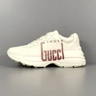Gucci Screener Blanco Rojo Suela gruesa Impresión logo oversized Zapatillas lifestyle