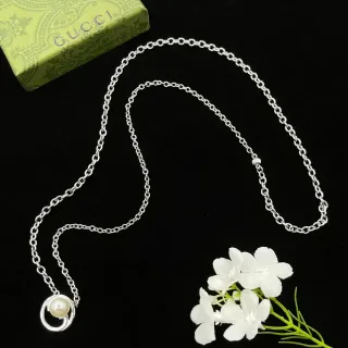 Gucci Collier Chaîne Argent Pendentif Perle