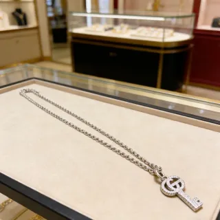Gucci চাঁদি সাদা Pavé-Set নেকলেস