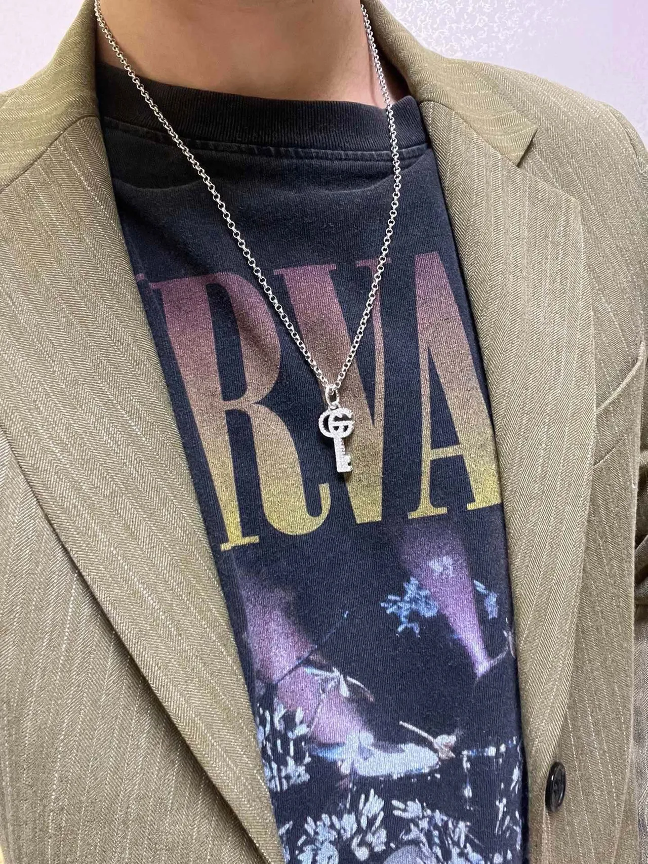 Gucci Silver White Pavé-Set Necklace 8
