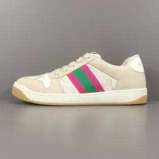 Gucci Tenis 1977 Beige Rosa Verde Rayas Web Estilo de Vida Zapatillas