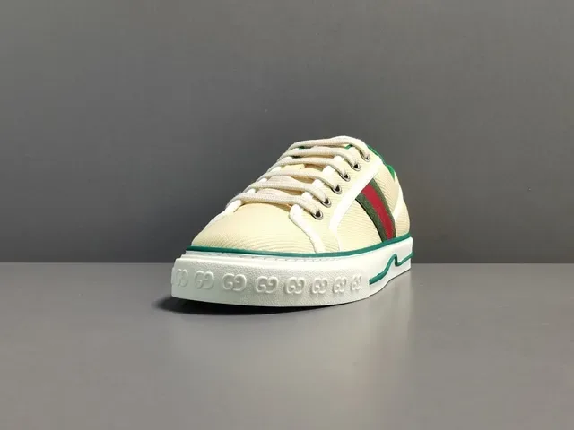 Gucci Tennis 1977 Crema Canvas Rayas Web Zapatillas Lifestyle 12