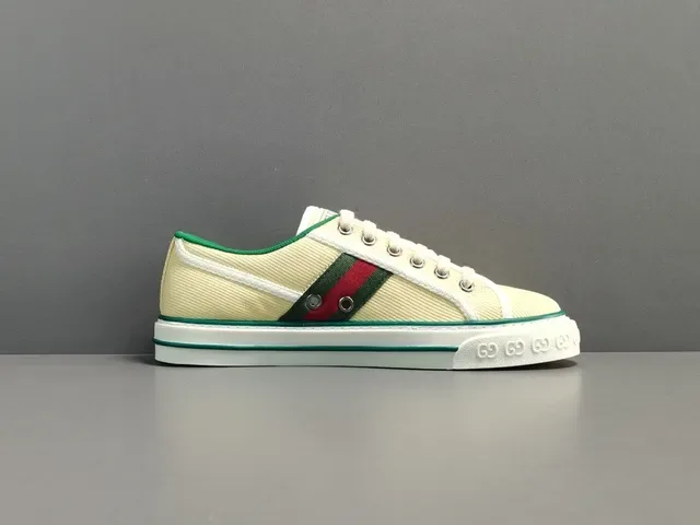 Gucci Tennis 1977 Crema Canvas Rayas Web Zapatillas Lifestyle 17