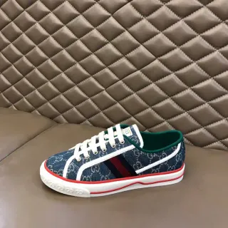 Gucci Tennis 1977 Denim Azul Marino GG Monogram Web Stripe zapatillas lifestyle