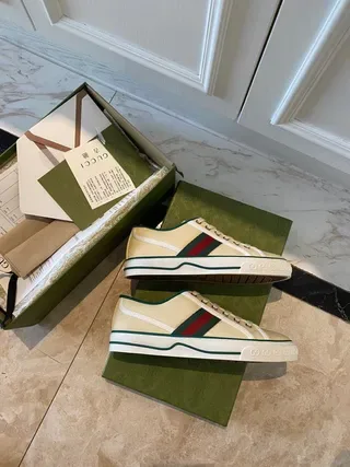 جوتشي Tennis 1977 Off-White و Green Lifestyle Sneakers 2