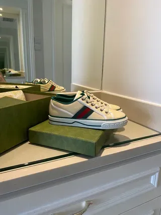 جوتشي Tennis 1977 Off-White و Green Lifestyle Sneakers 5