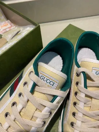 جوتشي Tennis 1977 Off-White و Green Lifestyle Sneakers 8