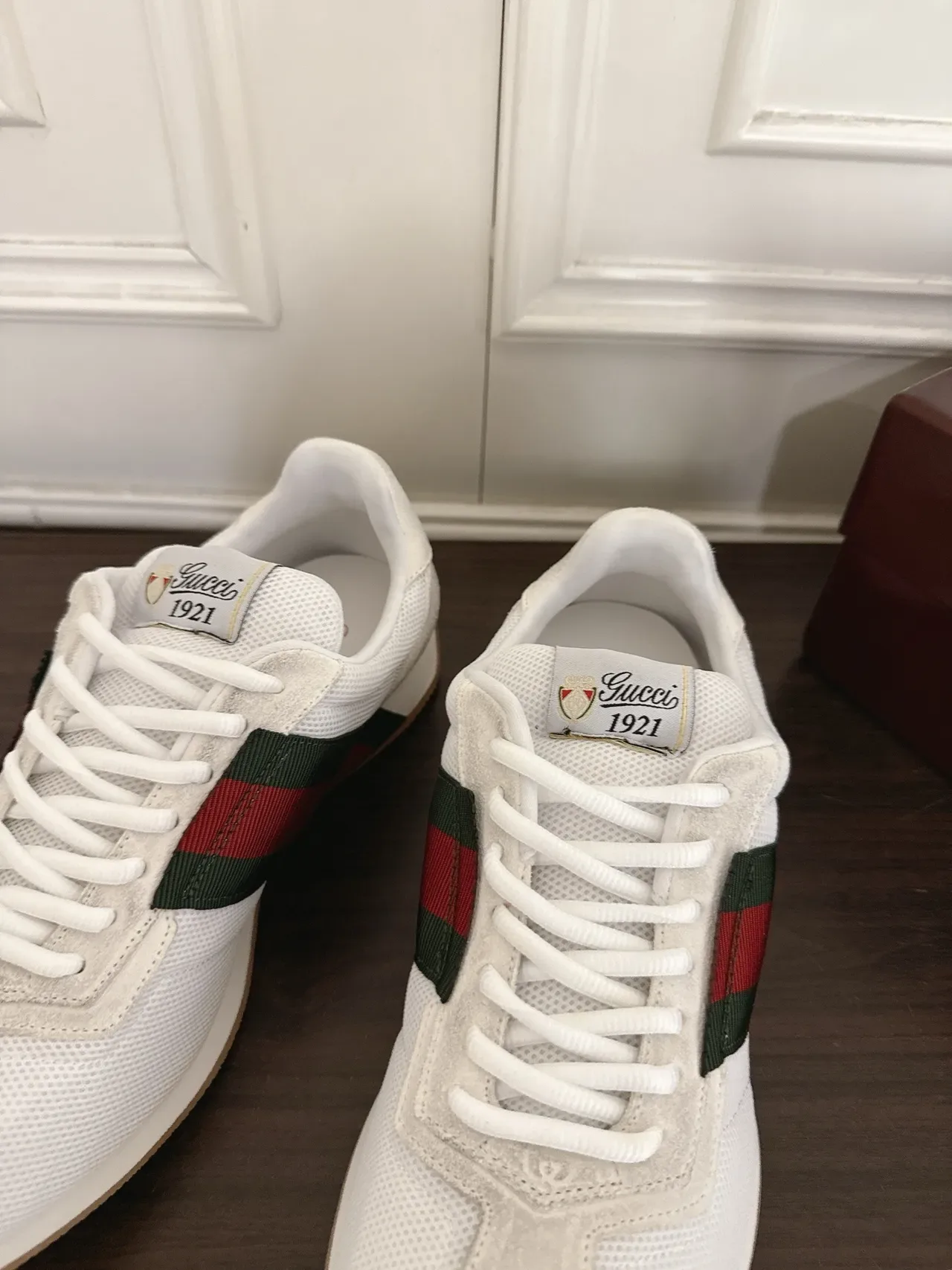 Gucci Tennis 1977 সাদা সবুজ লাল জাল জীবনশৈলী স্নিকার্স 4