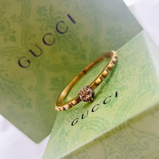 Gucci 虎头 做旧金 手镯 2