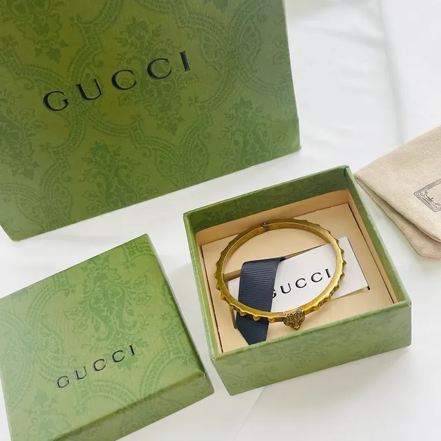 Gucci 虎头 做旧金 手镯 4