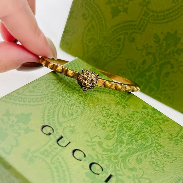 Gucci 虎头 做旧金 手镯 7