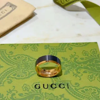 Gucci 双色抛光宽带戒指