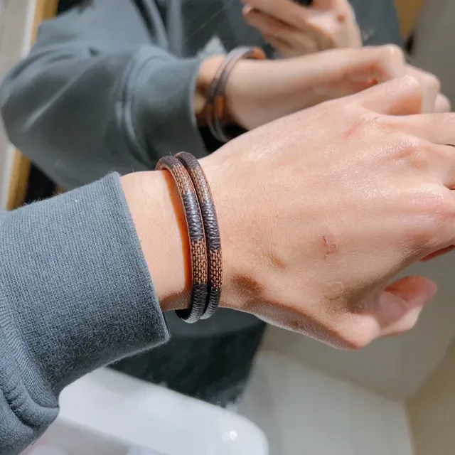 Gucci Woven Leather Bracelet Brown Beige Double-Wrap Bracelet 5