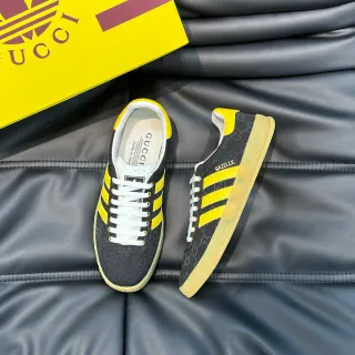Gucci x Adidas Gazelle কালো ও হলুদ মোনোগ্রাম লাইফস্টাইল স্নিকার