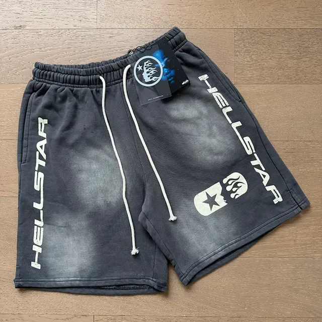 Hellstar Bleach-Wash Drawstring Shorts 8