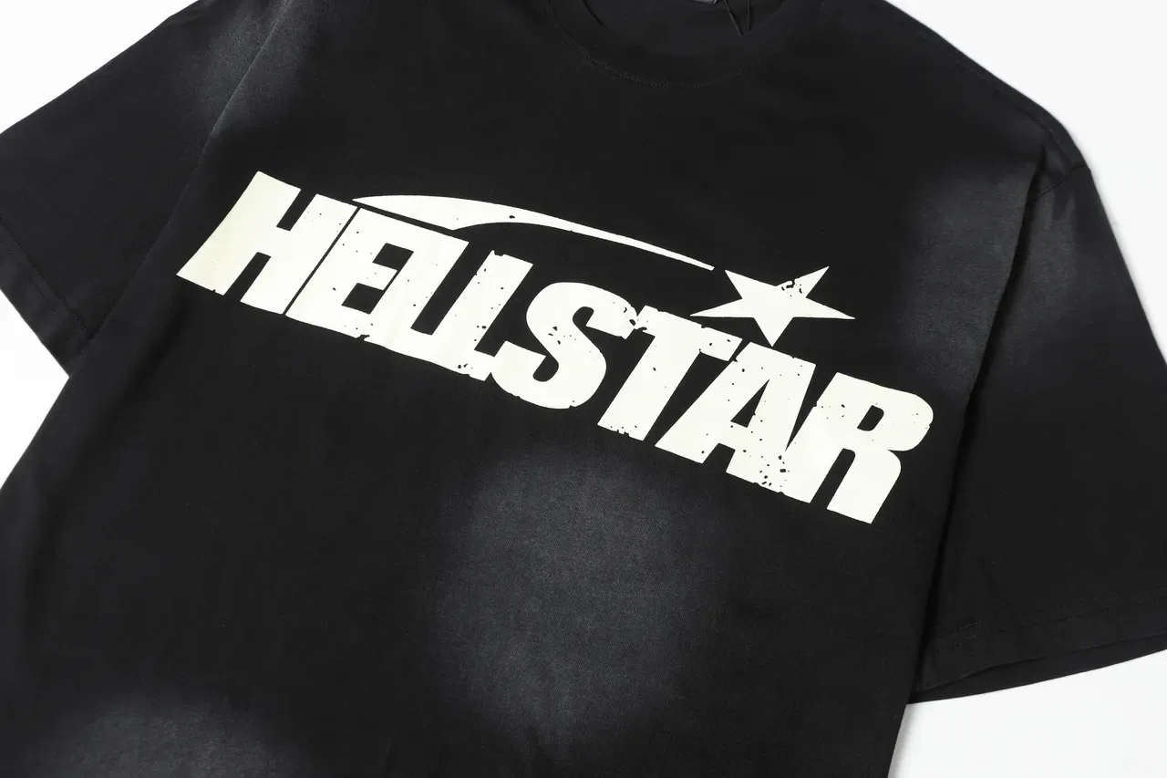 Hellstar 图案印花黑色T恤 4