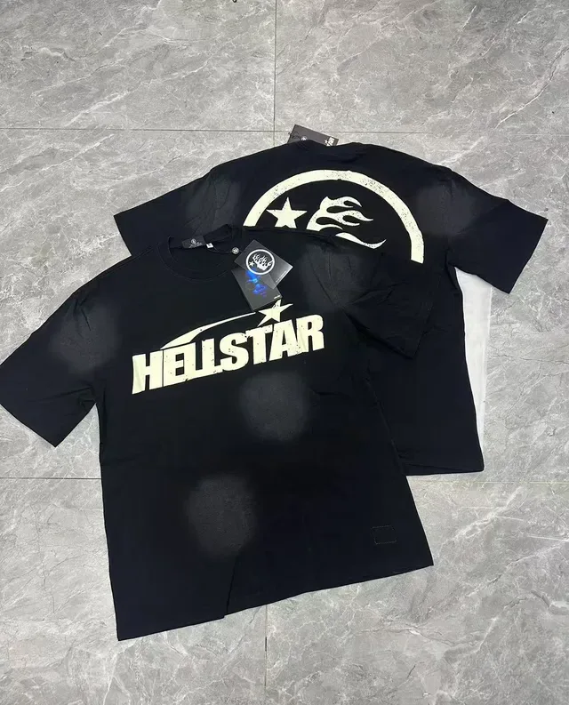 Hellstar 图案印花黑色T恤 14