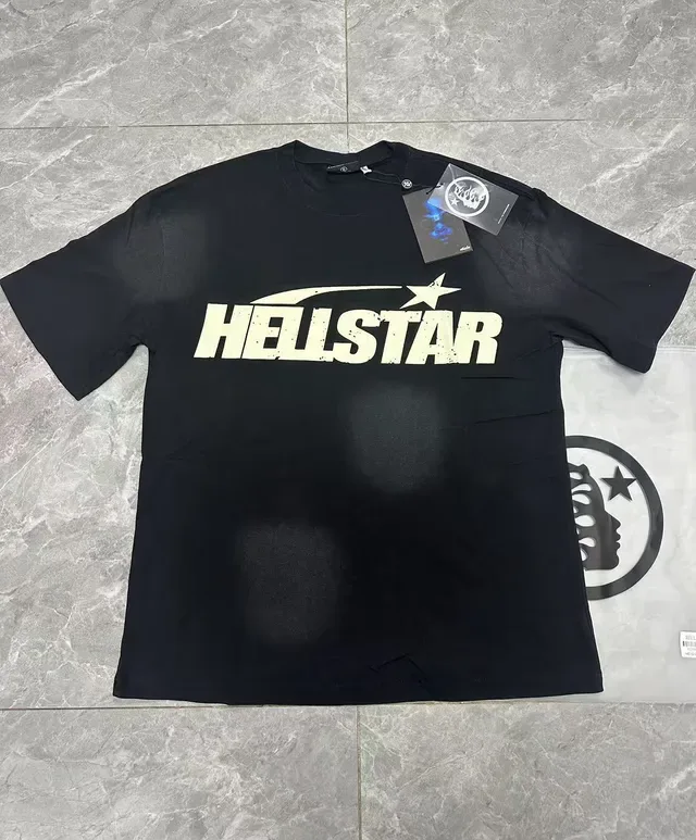 Hellstar 图案印花黑色T恤 16