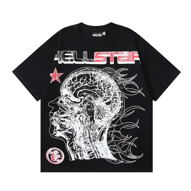 Hellstar 白色图案印花T恤 3