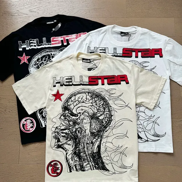 Hellstar 白色图案印花T恤 11