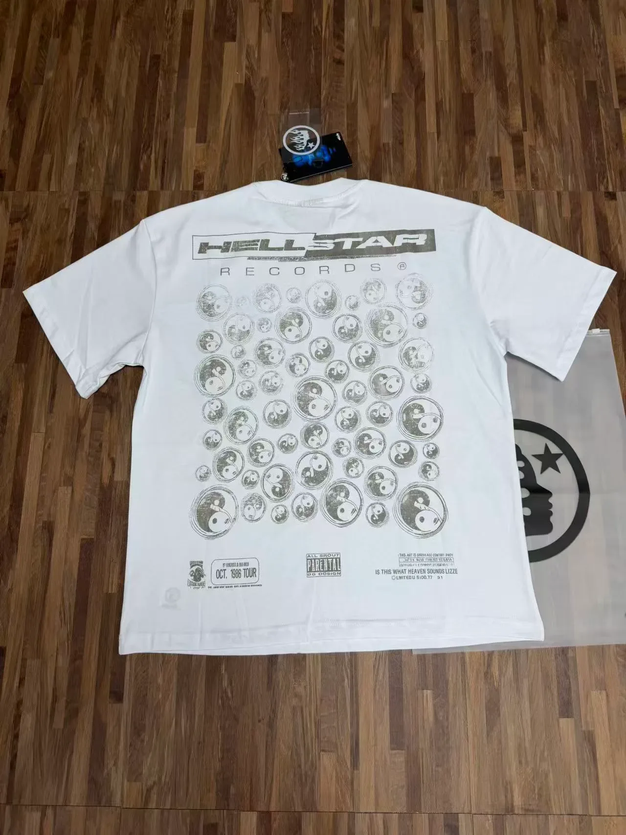 Hellstar Records 图案印花白色T恤 6