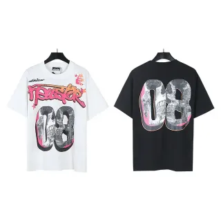 Hellstar White Pink Oversized Fit Graphic Front And Back Print T-Shirt