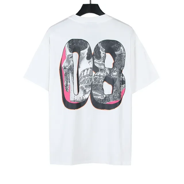 Camiseta Hellstar blanca y rosa corte oversized con estampado gráfico delantero y trasero 5