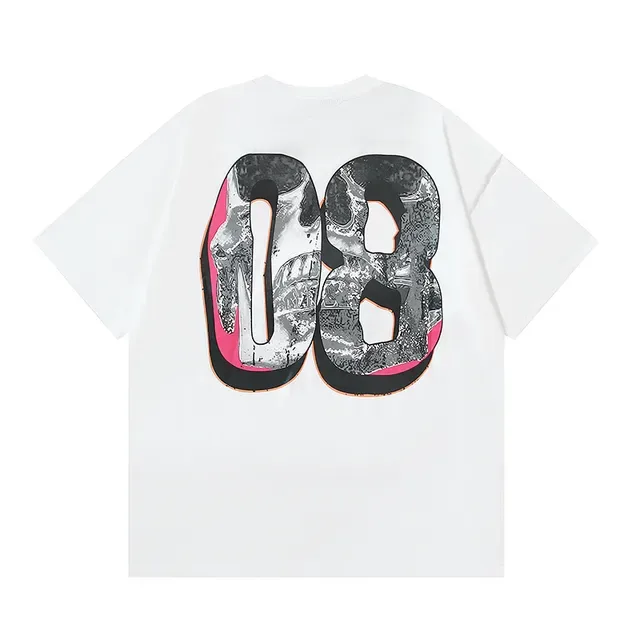 Camiseta Hellstar blanca y rosa corte oversized con estampado gráfico delantero y trasero 10